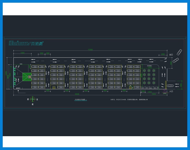 貝視曼 2500平米  單車道  露天汽車影院規劃設計圖 CAD 平面圖